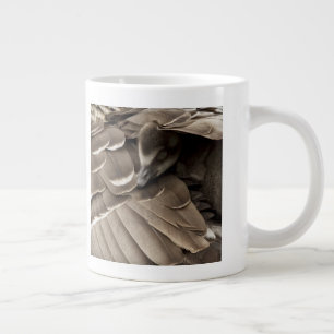 Little Gosling Under Mum's Wing Large Coffee Mug