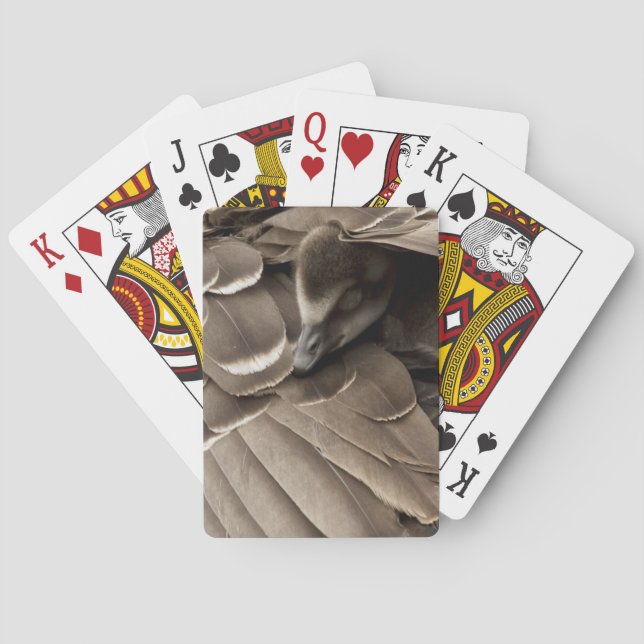 Little Gosling Under Mum's Wing Playing Cards (Back)