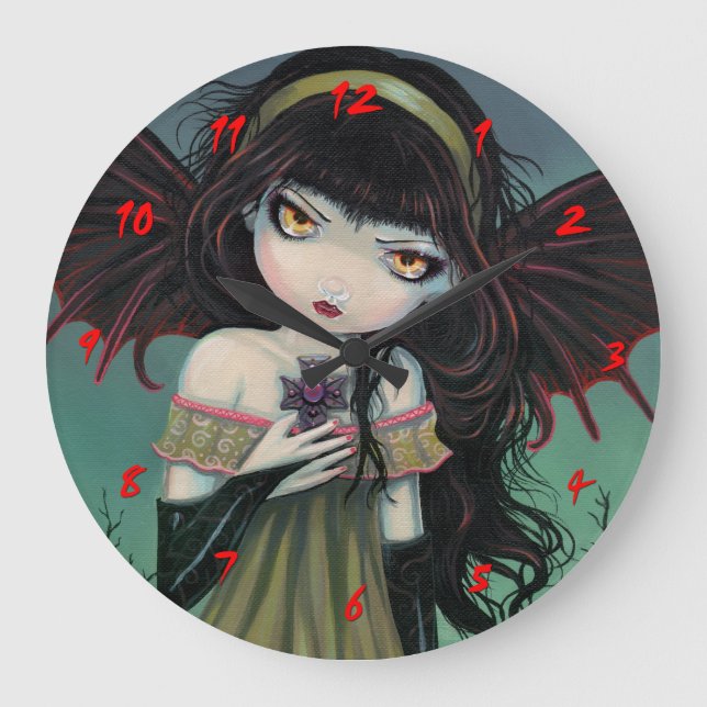 Little Gothic Vampire Fairy Cute Clock (Front)