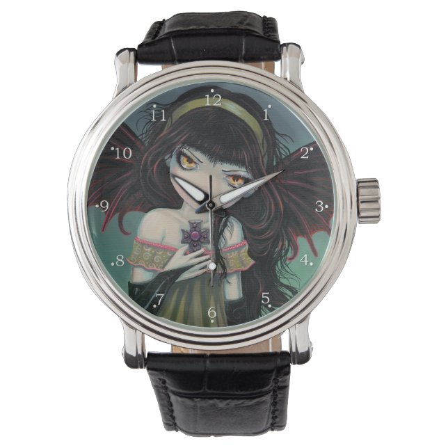 Little Gothic Vampire Fantasy Art Watch (Front)