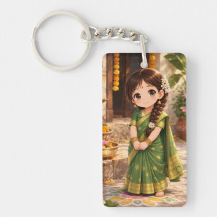 Little Grace in Green Key Ring