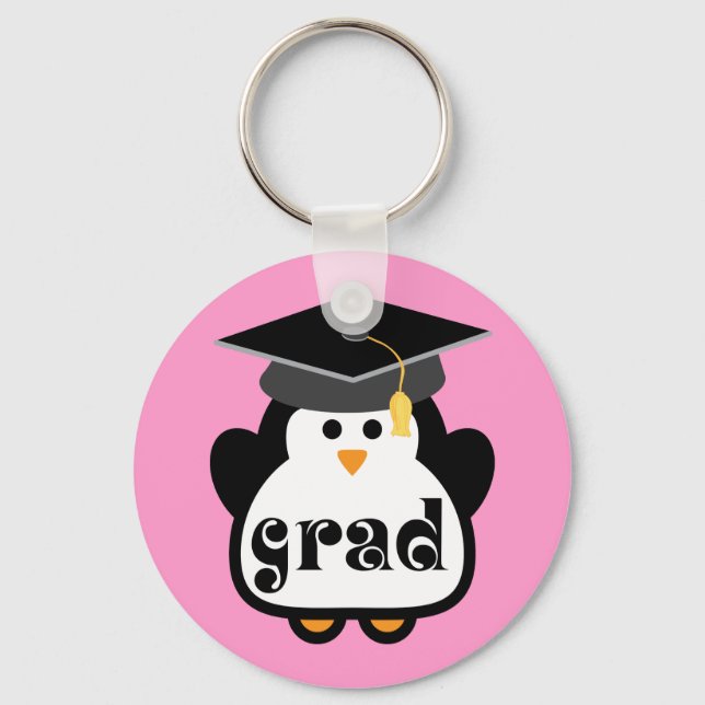 Little Grad Penguin Graduation Gift Key Ring (Front)