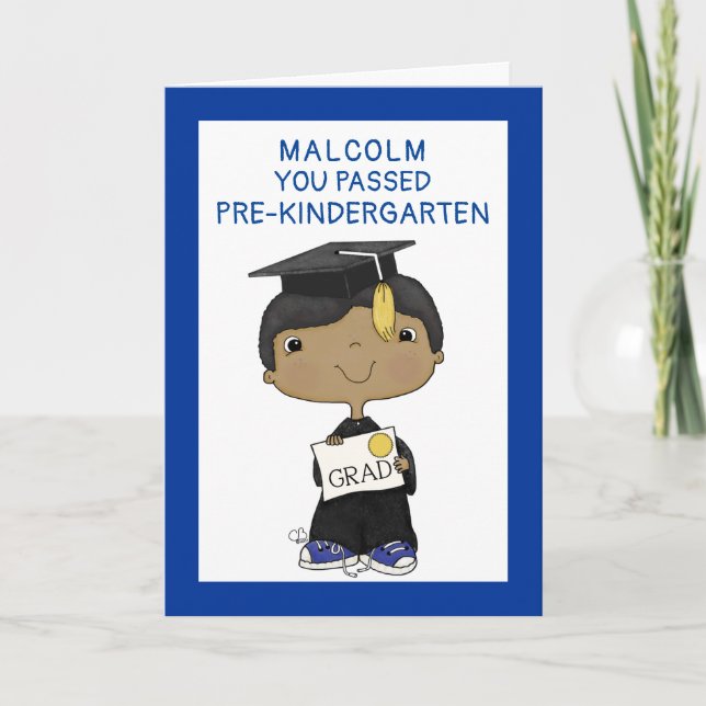 Little Graduate Boy Dark Skin Card (Front)