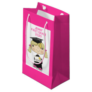 Little Graduate Girl Blonde Hair Small Gift Bag
