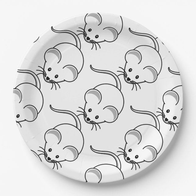 Little graphic mouse pattern paper plate (Front)
