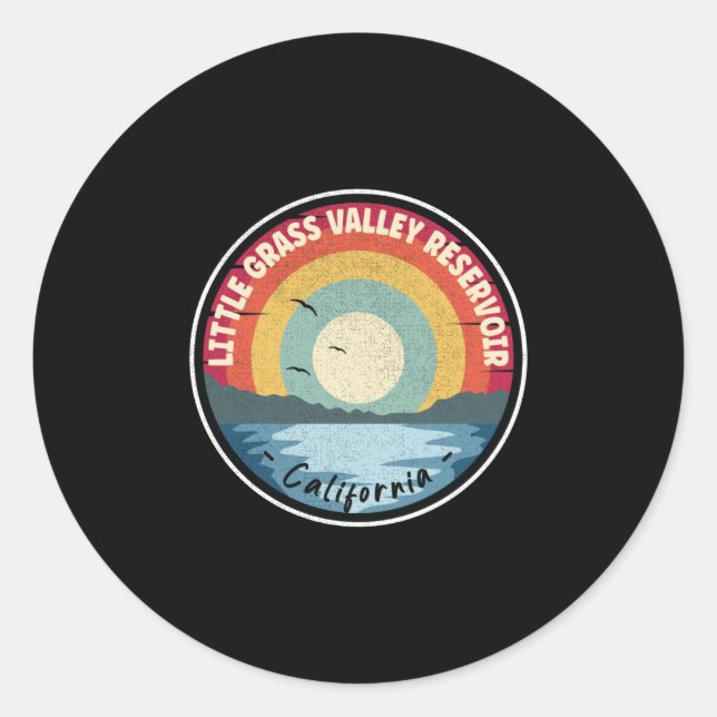 Little Grass Valley Reservoir California Classic Round Sticker (Front)