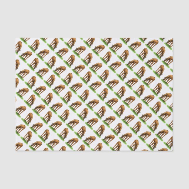 Little Grazing Horse Foal Tissue Paper (Front)