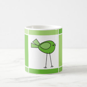 little green bird coffee mug