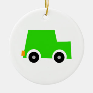 Little Green Car Ceramic Tree Decoration