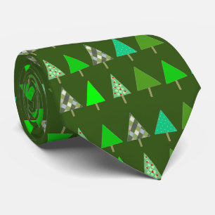 Little Green Christmas Trees Party Tie