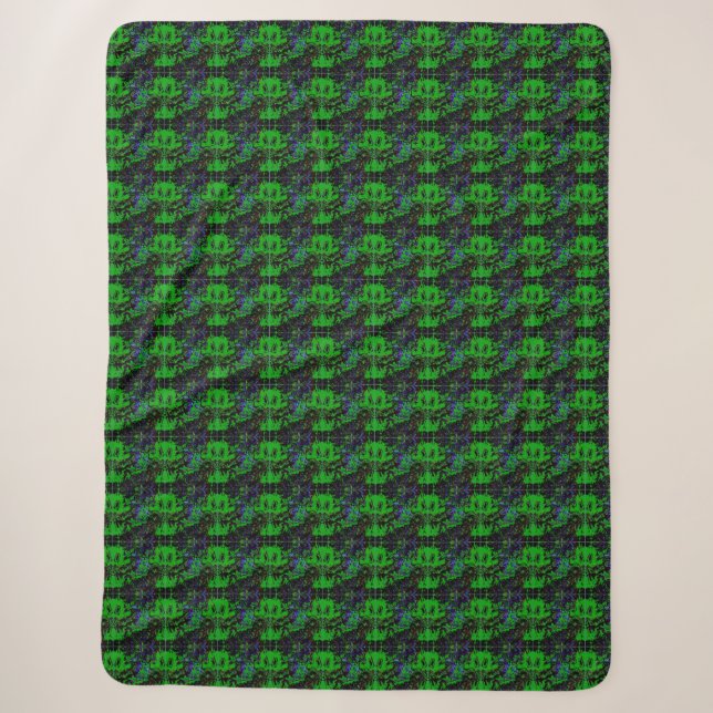Little green Devil Sherpa Blanket (Front)