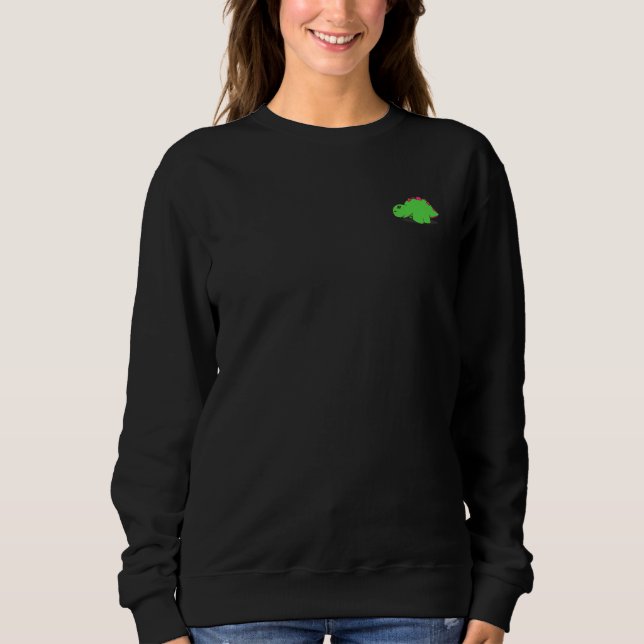 Little Green Dinosaur Stegosaurus Sweatshirt (Front)