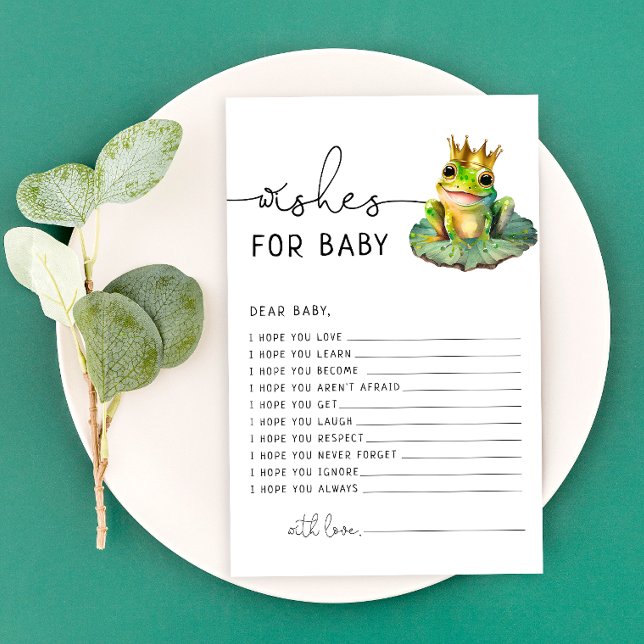 Little Green Frog Baby Shower Wishes for Baby Card (Creator Uploaded)