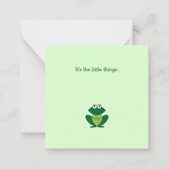 Little Green Frog Thank You Note Card (Front)