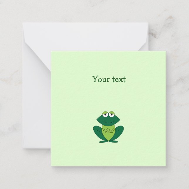 Little Green Frog Thank You Note Card (Front)