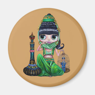 Little Green Genie Belly Dancer Girl Magnet