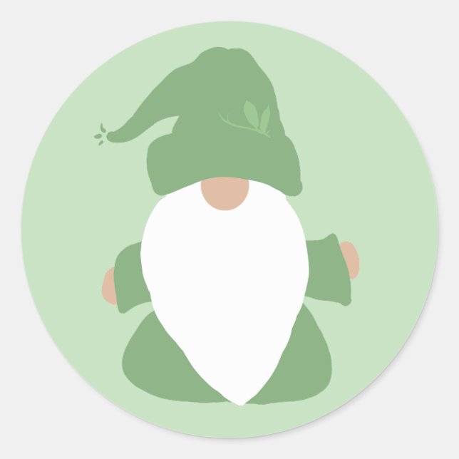 Little Green Gnome Classic Round Sticker (Front)