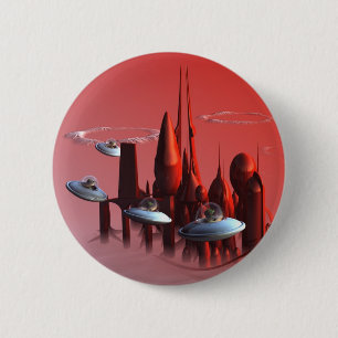 Little Green Invaders Button