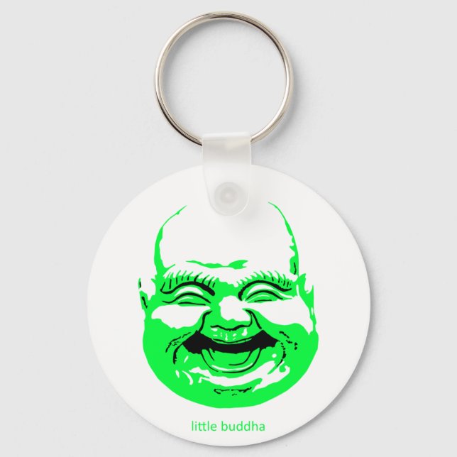 little green laughing-buddha key ring (Front)