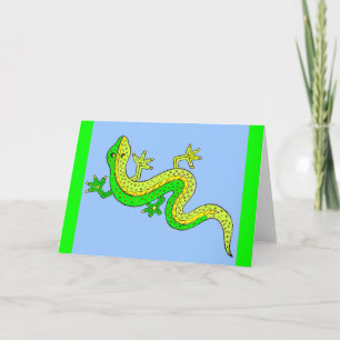 little green lizard card