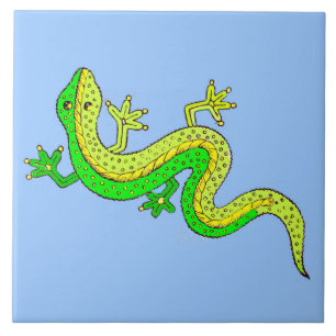 little green lizard ceramic tile