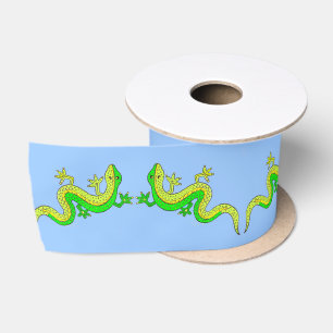 little green lizard satin ribbon