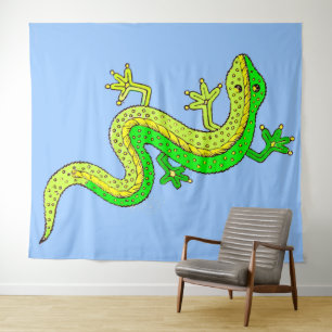 little green lizard tapestry
