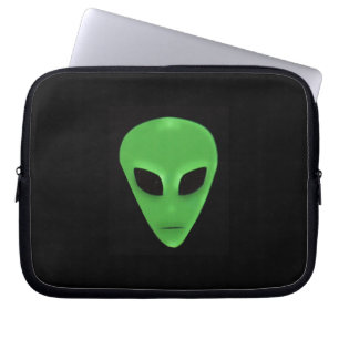 Little Green Man Alien Face Laptop Sleeve