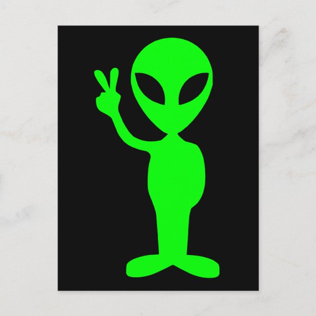 Little Green Man Postcard (Front)