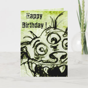 Little Green Monster Sketch Card