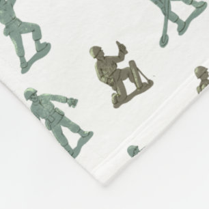 Little Green Plastic Army Soldier Retro Kids Print Fleece Blanket