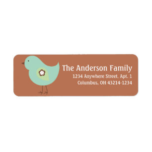 Little Green Spring Season Bird Address Labels d2
