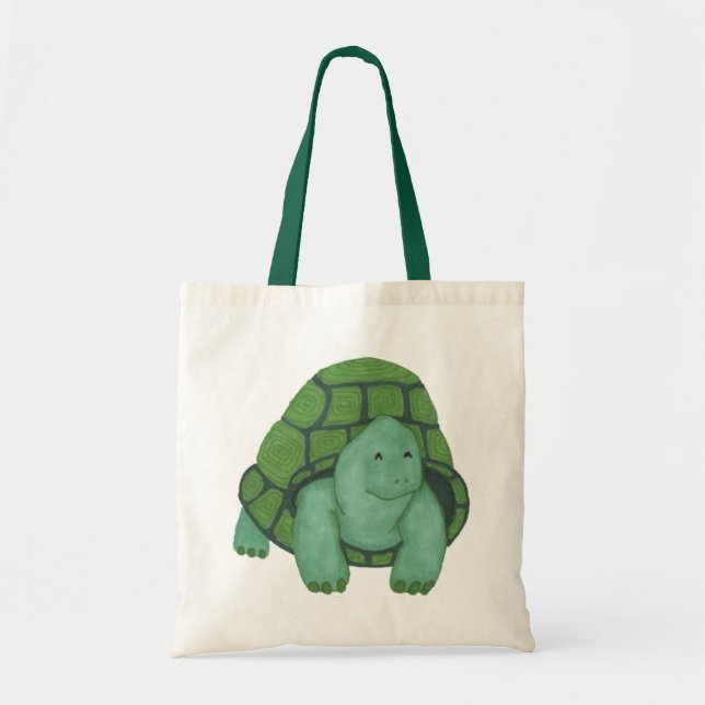 Little Green Turtle Tote Bag (Front)