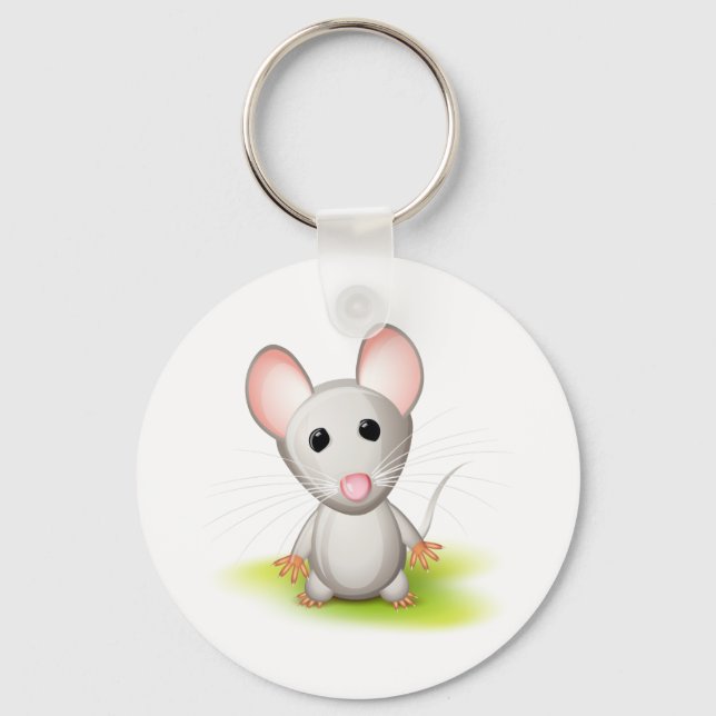 Little grey mouse key ring (Front)