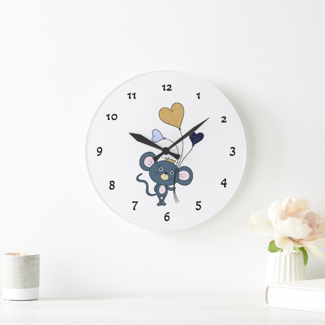 Little grey mouse large clock (Home)
