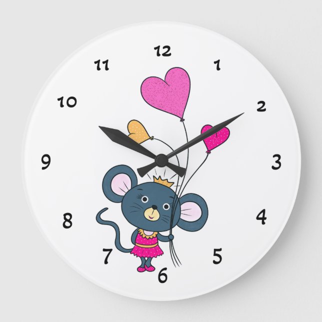Little grey mouse large clock (Front)