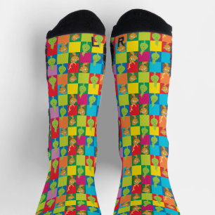 Little Grinch Colourful Colour Block Pattern Socks