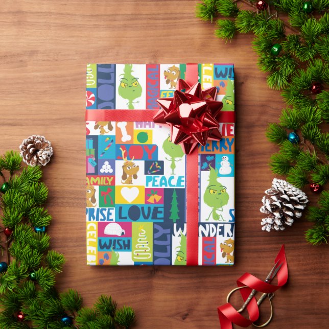 Little Grinch  & Friends | Colorful Christmas Wrapping Paper (Holiday Gift)