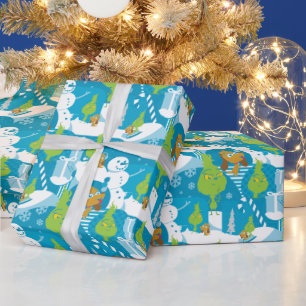 Little Grinch   Merry Grinchmas Teal Pattern Wrapping Paper