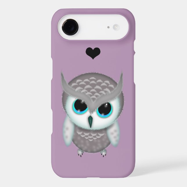 Little Grumpy Horned Owl Illustration Case-Mate iPhone Case (Back)