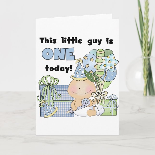 Little Guy is One Tshirts and Gifts Card (Front)