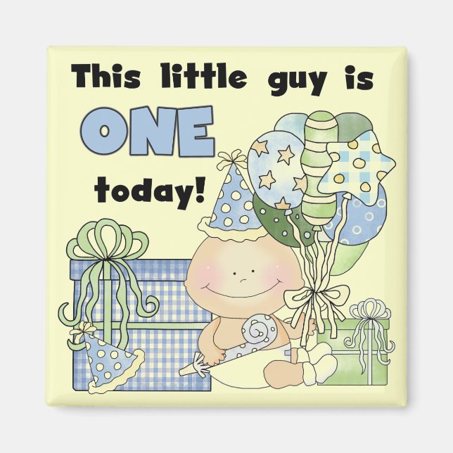 Little Guy is One Tshirts and Gifts Magnet (Front)