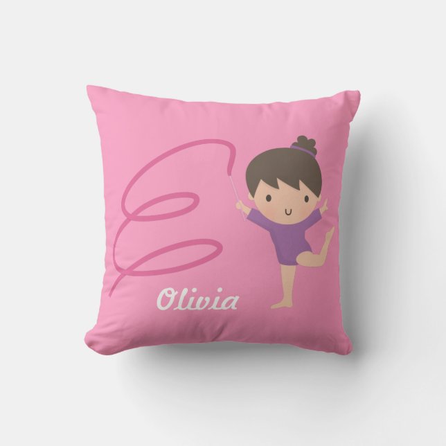 Little Gymnast Girl Gymnastics Room Decor Cushion (Front)