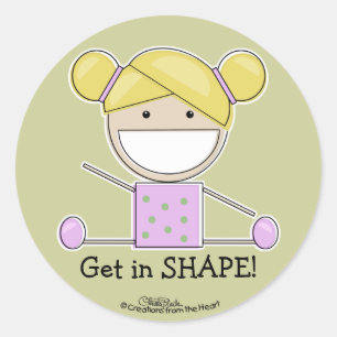 Little Gymnast Girl-Shape Up Sticker