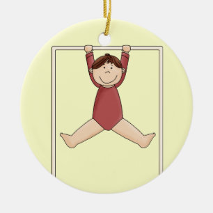 Little Gymnast on High Bar Ceramic Tree Decoration