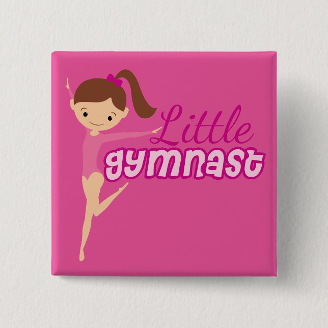 Little Gymnast (pink) 15 Cm Square Badge (Front)