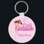Little Gymnast Pretty Pink Custom Kids Gymnastics Key Ring<br><div class="desc">A pretty pink gymnastics keychain for your cute little gymnast. Personalise this present with your child's name. I love my lil gymnast.</div>