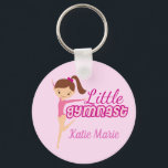 Little Gymnast Pretty Pink Custom Kids Gymnastics Key Ring<br><div class="desc">A pretty pink gymnastics keychain for your cute little gymnast. Personalise this present with your child's name. I love my lil gymnast.</div>