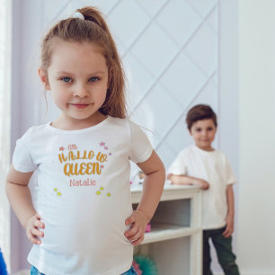 Little Hallow Queen Halloween Custom Name Toddler T-Shirt