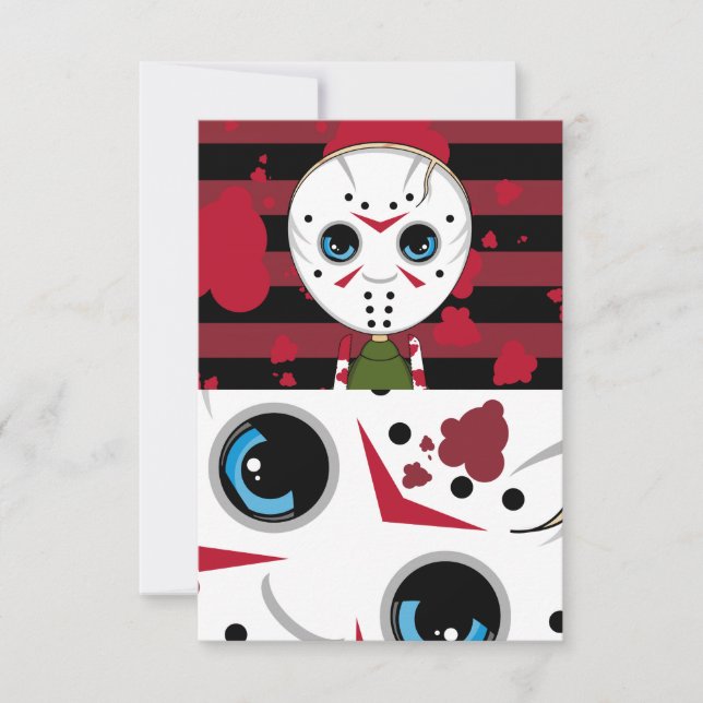 LIttle Halloween Serial Killer RSVP Card (Front)